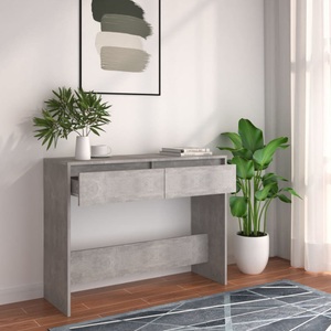 vidaXL, vidaXL Konsolentisch Betongrau 100x35x76,5 cm Holzwerkstoff, vidaXL Konsolentisch Betongrau 100x35x76,5 cm Holzwerkstoff