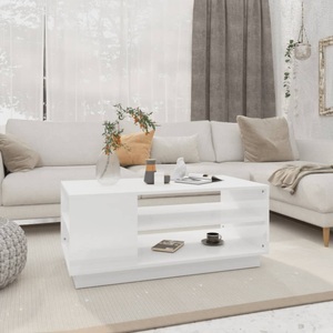 vidaXL, vidaXL Couchtisch Hochglanz-Weiß 102x55x43 cm Holzwerkstoff