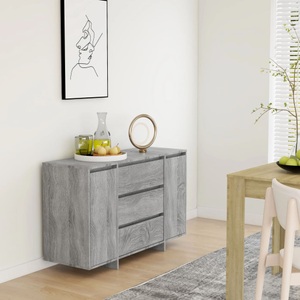 vidaXL, vidaXL Sideboard mit 3 Schubladen Grau Sonoma 120x41x75 cm, vidaXL Sideboard mit 3 Schubladen Grau Sonoma 120x41x75 cm