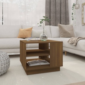vidaXL, vidaXL Couchtisch Braun Eichen-Optik 55x55x43 cm Holzwerkstoff