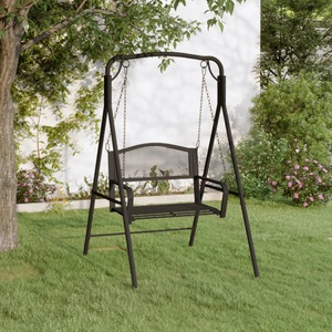 vidaXL, vidaXL Hollywoodschaukel 124 cm Schwarz Stahl, vidaXL Hollywoodschaukel 124 cm Schwarz Stahl