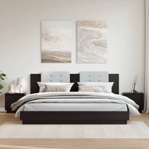 vidaXL, vidaXL Nachttische 2 Stk. Schwarz 40x30x40 cm Massivholz Kiefer, 