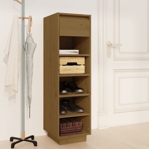 vidaXL, vidaXL Schuhregal Honigbraun 34x30x105 cm Massivholz Kiefer