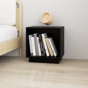 vidaXL, vidaXL Nachttisch Schwarz 40x30x40 cm Massivholz Kiefer, vidaXL Nachttisch Schwarz 40x30x40 cm Massivholz Kiefer