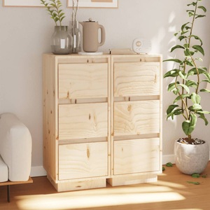 vidaXL, vidaXL Sideboards 2 Stk. 32x34x75 cm Massivholz Kiefer