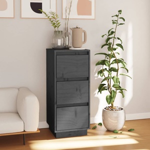 vidaXL, vidaXL Sideboard Grau 32x34x75 cm Massivholz Kiefer, 