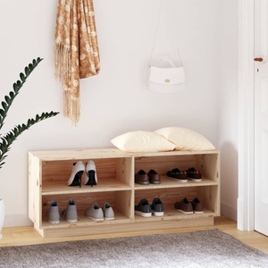 vidaXL, vidaXL Schuhregal 110x34x45 cm Massivholz Kiefer