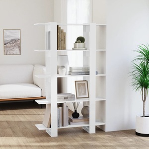 vidaXL, vidaXL Bücherregal/Raumteiler Hochglanz-Weiß 100x30x160 cm, vidaXL Bücherregal/Raumteiler Hochglanz-Weiß 100x30x160 cm
