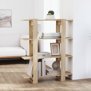 vidaXL, vidaXL Bücherregal/Raumteiler Sonoma-Eiche 100x30x123,5 cm, vidaXL Bücherregal/Raumteiler Sonoma-Eiche 100x30x123,5 cm