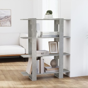 vidaXL, vidaXL Bücherregal/Raumteiler Betongrau 100x30x123,5 cm, vidaXL Bücherregal/Raumteiler Betongrau 100x30x123,5 cm