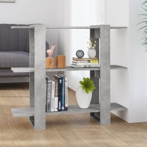 vidaXL, vidaXL Bücherregal/Raumteiler Betongrau 100x30x87 cm, vidaXL Bücherregal/Raumteiler Betongrau 100x30x87 cm