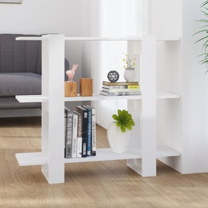 vidaXL, vidaXL Bücherregal/Raumteiler Hochglanz-Weiß 100x30x87 cm, vidaXL Bücherregal/Raumteiler Hochglanz-Weiß 100x30x87 cm