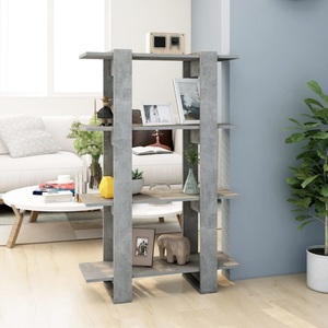 vidaXL, vidaXL Bücherregal/Raumteiler Betongrau 80x30x123,5 cm, vidaXL Bücherregal/Raumteiler Betongrau 80x30x123,5 cm