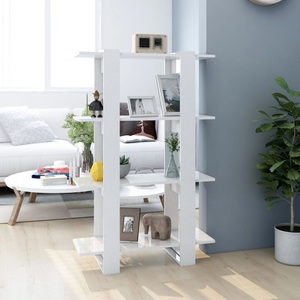 vidaXL, vidaXL Bücherregal/Raumteiler Hochglanz-Weiß 80x30x123,5cm, vidaXL Bücherregal/Raumteiler Hochglanz-Weiß 80x30x123,5cm