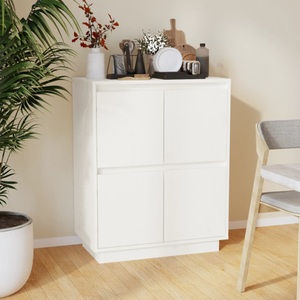 vidaXL, vidaXL Sideboard Weiß 60x34x75 cm Massivholz Kiefer