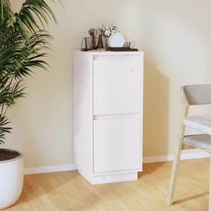 vidaXL, vidaXL Sideboard Weiß 31,5x34x75 cm Massivholz Kiefer, vidaXL Sideboard Weiß 31,5x34x75 cm Massivholz Kiefer