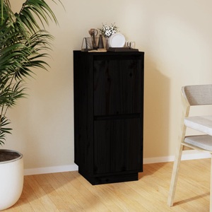 vidaXL, vidaXL Sideboard Schwarz 31,5x34x75 cm Massivholz Kiefer, 