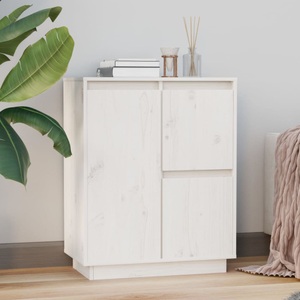vidaXL, vidaXL Sideboard Weiß 60x34x75 cm Massivholz Kiefer, vidaXL Sideboard Weiß 60x34x75 cm Massivholz Kiefer