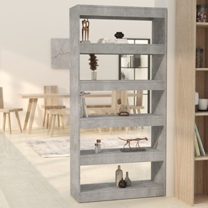 vidaXL, vidaXL Bücherregal/Raumteiler Betongrau 80x30x166 cm Holzwerkstoff