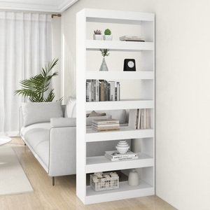 vidaXL, vidaXL Bücherregal/Raumteiler Weiß 80x30x198 cm Holzwerkstoff
