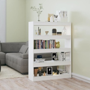 vidaXL, vidaXL Bücherregal/Raumteiler Hochglanz-Weiß 100x30x135 cm, vidaXL Bücherregal/Raumteiler Hochglanz-Weiß 100x30x135 cm