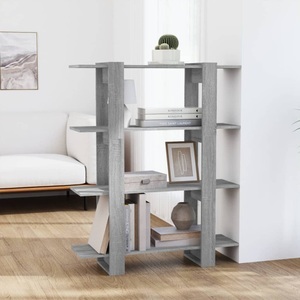 vidaXL, vidaXL Bücherregal/Raumteiler Grau Sonoma 100×30×123,5 cm, vidaXL Bücherregal/Raumteiler Grau Sonoma 100x30x123,5 cm