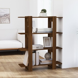 vidaXL, vidaXL Bücherregal/Raumteiler Braun Eichen-Optik 100×30×123,5 cm, 