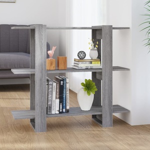 vidaXL, vidaXL Bücherregal/Raumteiler Grau Sonoma 100×30×87 cm, vidaXL Bücherregal/Raumteiler Grau Sonoma 100x30x87 cm