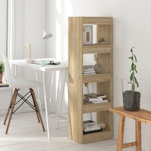 vidaXL, vidaXL Bücherregal/Raumteiler Sonoma-Eiche 40x30x135 cm, 