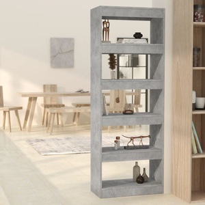 vidaXL, vidaXL Bücherregal/Raumteiler Betongrau 60x30x166 cm Holzwerkstoff, vidaXL Bücherregal/Raumteiler Betongrau 60x30x166 cm Holzwerkstoff