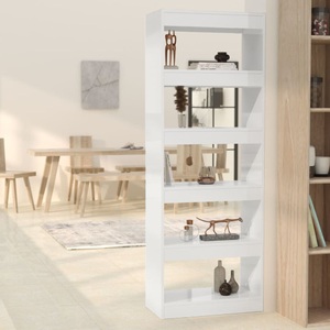 vidaXL, vidaXL Bücherregal/Raumteiler Hochglanz-Weiß 60x30x166cm Holzwerkstoff, vidaXL Bücherregal/Raumteiler Hochglanz-Weiß 60x30x166cm Holzwerkstoff