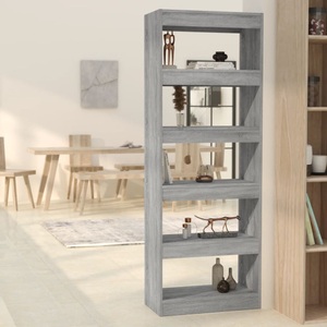vidaXL, vidaXL Bücherregal/Raumteiler Grau Sonoma 60x30x166 cm Holzwerkstoff, vidaXL Bücherregal/Raumteiler Grau Sonoma 60x30x166 cm Holzwerkstoff