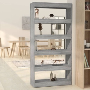 vidaXL, vidaXL Bücherregal/Raumteiler Grau Sonoma 80x30x166 cm Holzwerkstoff, vidaXL Bücherregal/Raumteiler Grau Sonoma 80x30x166 cm Holzwerkstoff