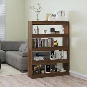 vidaXL, vidaXL Bücherregal/Raumteiler Braun Eichen-Optik 100×30×135 cm, vidaXL Bücherregal/Raumteiler Braun Eichen-Optik 100x30x135 cm