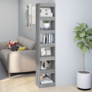 vidaXL, vidaXL Bücherregal/Raumteiler Grau Sonoma 40x30x198 cm, vidaXL Bücherregal/Raumteiler Grau Sonoma 40x30x198 cm