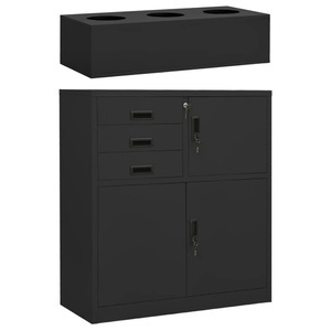 vidaXL, vidaXL Büroschrank mit Pflanzkasten Anthrazit 90x40x125 cm Stahl, vidaXL Büroschrank mit Pflanzkasten Anthrazit 90x40x125 cm Stahl