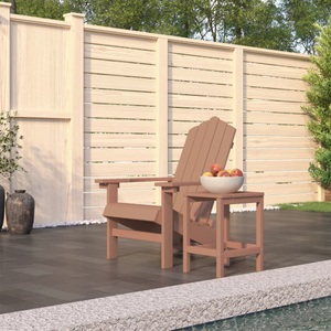 vidaXL, vidaXL Adirondack-Gartenstuhl mit Tisch HDPE Braun