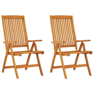 vidaXL, vidaXL Klappbare Gartenstühle 2 Stk. Massivholz Eukalyptus, vidaXL Klappbare Gartenstühle 2 Stk. Massivholz Eukalyptus