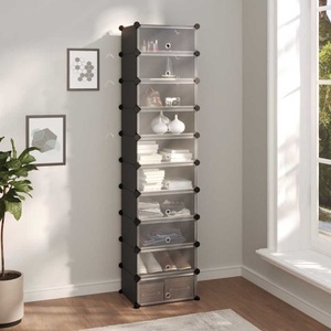 vidaXL, vidaXL Schuhregal Schwarz 44x32x174 cm PP