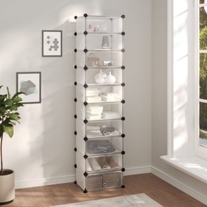 vidaXL, vidaXL Schuhregal Transparent 44x32x174 cm PP