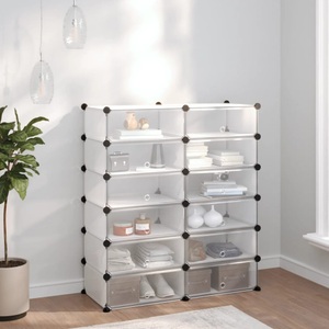 vidaXL, vidaXL Schuhregal Transparent 94,5x36,5x106 cm PP