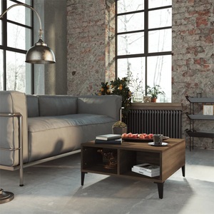 vidaXL, vidaXL Couchtisch Braun Eichen-Optik 60x60x30 cm Holzwerkstoff