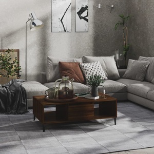 vidaXL, vidaXL Couchtisch Braun Eichen-Optik 103,5x60x35 cm Holzwerkstoff