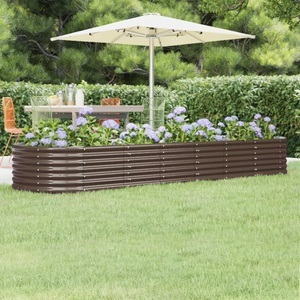 vidaXL, vidaXL Hochbeet Pulverbeschichteter Stahl 296x80x36 cm Braun, vidaXL Hochbeet Pulverbeschichteter Stahl 296x80x36 cm Braun