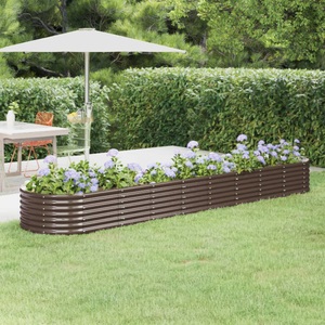 vidaXL, vidaXL Hochbeet Pulverbeschichteter Stahl 368x80x36 cm Braun, vidaXL Hochbeet Pulverbeschichteter Stahl 368x80x36 cm Braun