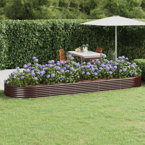 vidaXL, vidaXL Hochbeet Pulverbeschichteter Stahl 450x140x36 cm Braun, 