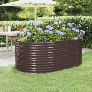 vidaXL, vidaXL Hochbeet Pulverbeschichteter Stahl 175x100x68 cm Braun, 
