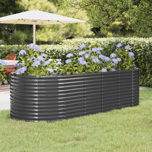 vidaXL, vidaXL Hochbeet Pulverbeschichteter Stahl 249x100x68 cm Anthrazit, vidaXL Hochbeet Pulverbeschichteter Stahl 249x100x68 cm Anthrazit