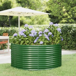 vidaXL, vidaXL Hochbeet Grün 140x140x68 cm Pulverbeschichteter Stahl, 