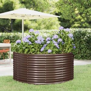 vidaXL, vidaXL Hochbeet Braun 140x140x68 cm Pulverbeschichteter Stahl, 